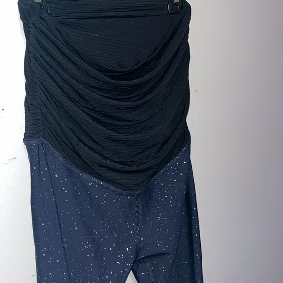 EXCELLENT CONDITION BEYOND THE BUMP SPACE DYE BY BEYOND YOGA SMALL NAVY LEGGINGS - Picture 5 of 8